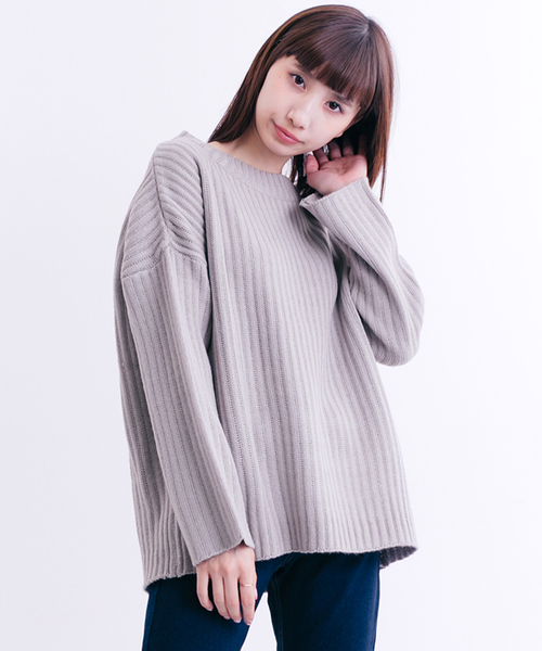 MERLOT（メルロー）の「リブニットプルオーバー640-7527（ニット/セーター・レディース・アイボリー/ラベンダー/ブラウン/チャコールグレー・FREE）」の11枚目の写真