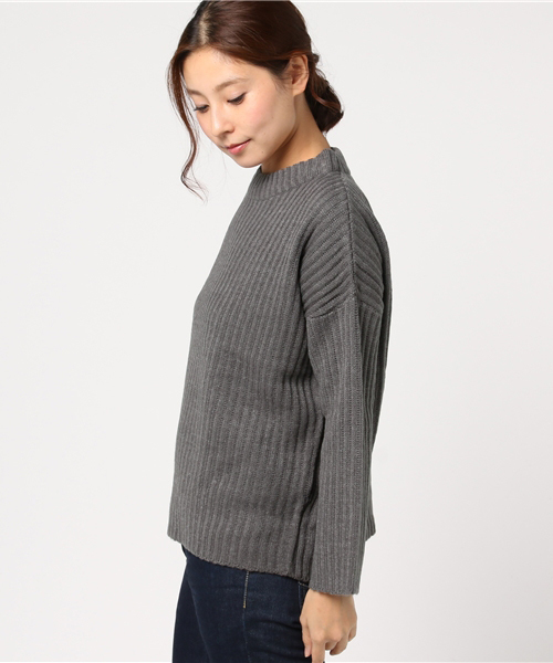 MERLOT（メルロー）の「リブニットプルオーバー640-7527（ニット/セーター・レディース・アイボリー/ラベンダー/ブラウン/チャコールグレー・FREE）」の9枚目の写真