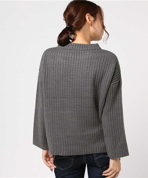 MERLOT（メルロー）の「リブニットプルオーバー640-7527（ニット/セーター・レディース・アイボリー/ラベンダー/ブラウン/チャコールグレー・FREE）」の8枚目の写真