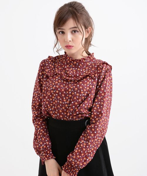 MAJESTIC LEGON(マジェスティックレゴン)の「☆リトルローズ×ドット柄フリルブラウス(シャツ/ブラウス・レディース・レッド系その他2/ブラック系その他/ブルー系その他4・MEDIUM)」の3枚目の写真