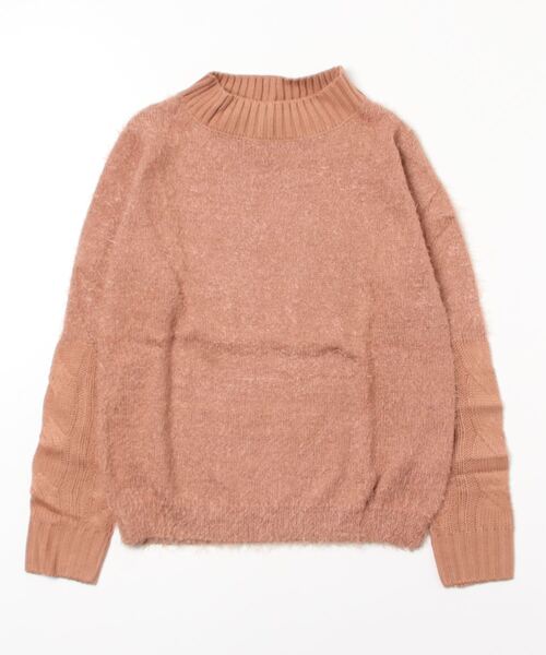 STYLEBLOCK（スタイルブロック）の「シャギー袖切り替えプルオーバー（ニット/セーター・レディース・ホワイト/ブラック/ベージュ/ネイビー/グレー/ピンク・M）」の6枚目の写真