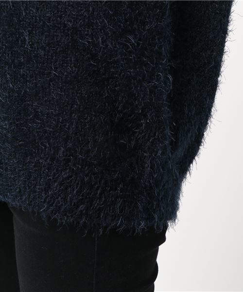 STYLEBLOCK（スタイルブロック）の「シャギー袖切り替えプルオーバー（ニット/セーター・レディース・ホワイト/ブラック/ベージュ/ネイビー/グレー/ピンク・M）」の8枚目の写真