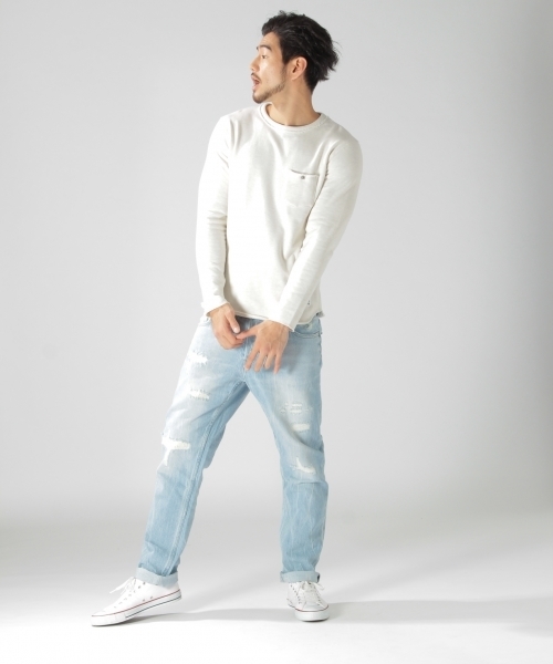 BAYFLOW（ベイフロー）の「ウラパイルプルオーバー（Tシャツ/カットソー・メンズ・オフホワイト/グレー/チャコール・MEDIUM/SMALL/LARGE/X-LARGE）」の15枚目の写真