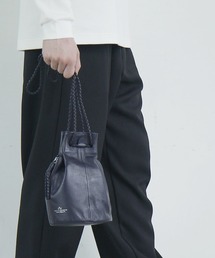 本革 レザー巾着バッグ