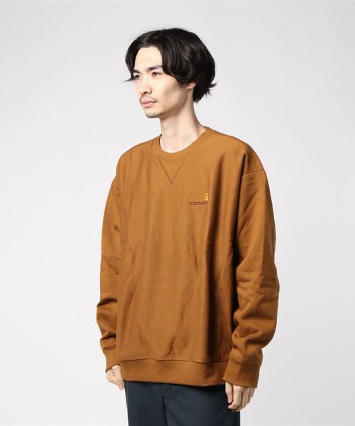 Carhartt WIP(カーハートダブリューアイピー)の「AMERICAN SCRIPT SWEATSHIRT(スウェット・メンズ・ダークグリーン/ブラウン/ダークネイビー/バーガンディー/ヘザーグレー/ブラック・SMALL/MEDIUM/LARGE/X-LARGE/XX-LARGE)」の4枚目の写真