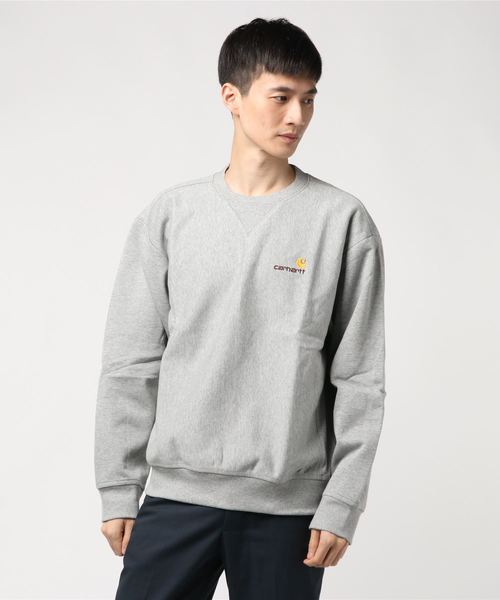 Carhartt WIP(カーハートダブリューアイピー)の「AMERICAN SCRIPT SWEATSHIRT(スウェット・メンズ・ダークグリーン/ブラウン/ダークネイビー/バーガンディー/ヘザーグレー/ブラック・SMALL/MEDIUM/LARGE/X-LARGE/XX-LARGE)」の3枚目の写真