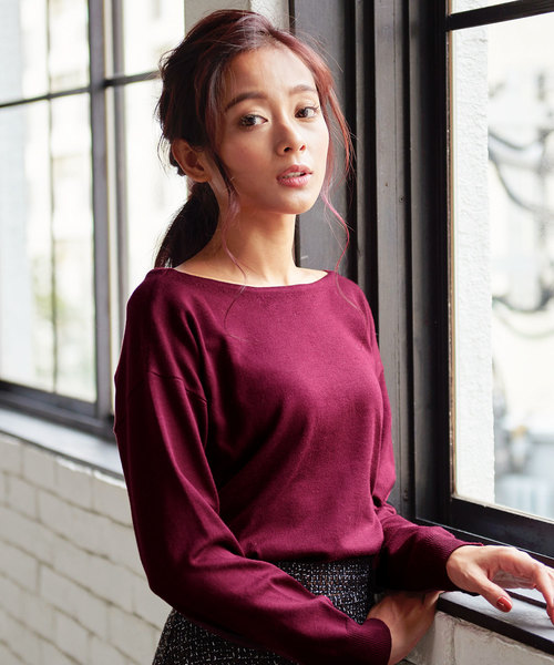KOBE LETTUCE（コウベレタス）の「前後2wayショート丈ニットカーディガン＊レディース/トップス[C3501]神戸レタス（カーディガン/ボレロ・レディース・チャコールグレー/ブラック/ネイビー/オフホワイト/ピンク/ボルドー/モカ・FREE）」の17枚目の写真