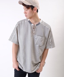 【JRD by JARLD】ドルマンスリーブ切替 ボーダー柄 半袖Tシャツ