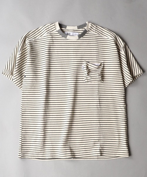 JRD by JARLD(ジェイアールディーバイジャールド)の「【JRD by JARLD】ドルマンスリーブ切替 ボーダー柄 半袖Tシャツ(Tシャツ/カットソー・メンズ・グレー系その他/ブルー系その他・S/M/L)」の19枚目の写真