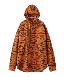 TIGER FLANNEL HOODED SHIRT