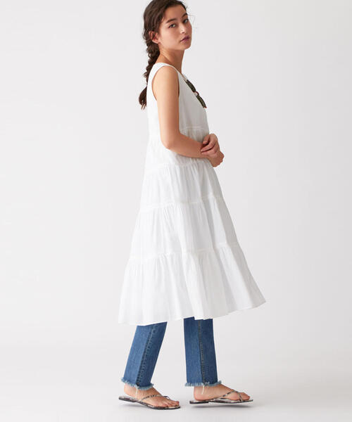 EMMEL REFINES（エメルリファインズ）の「◎【WEB限定】〔ハンドウォッシャブル〕FC HW　ボイルティアードレースワンピース（ワンピース・レディース・オフホワイト/ブラック/ケリー・FREE）」の2枚目の写真