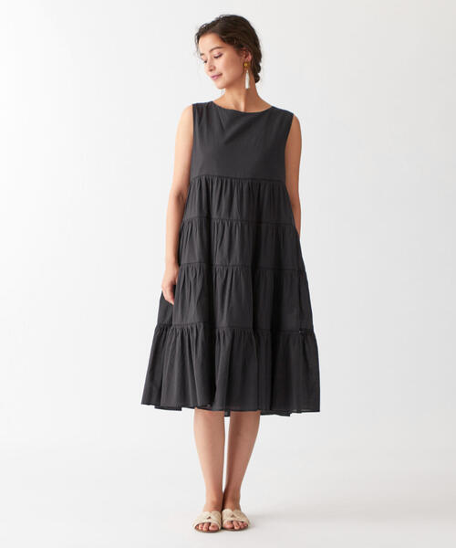 EMMEL REFINES（エメルリファインズ）の「◎【WEB限定】〔ハンドウォッシャブル〕FC HW　ボイルティアードレースワンピース（ワンピース・レディース・オフホワイト/ブラック/ケリー・FREE）」の5枚目の写真