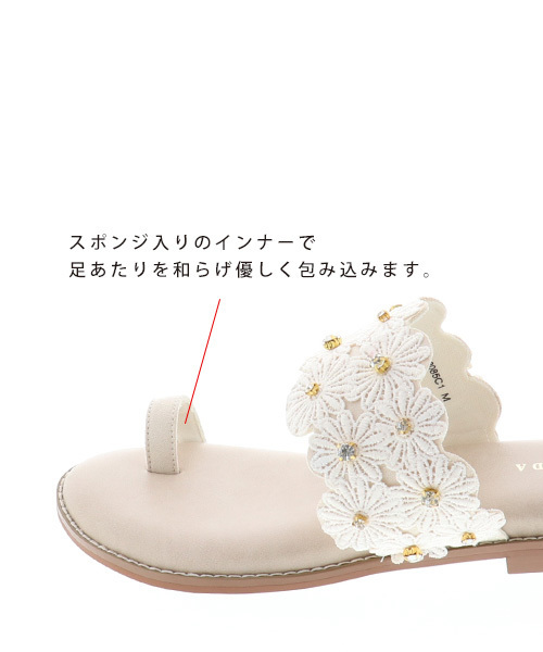 【 TOD'S 】送関込☆フラット サンダル 花 フラワー フラワー 花 TOD'S(トッズ) レディース - 海外通販のBUYMA
