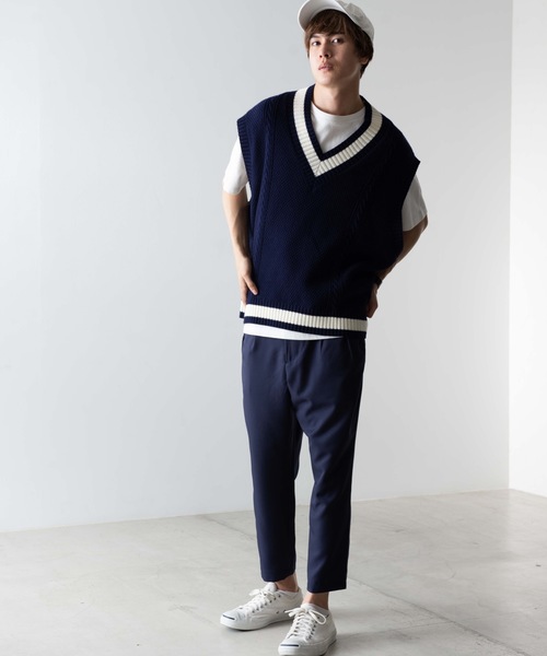 WEGO(ウィゴー)の「WEGO/クロップドペグトップスラックス(スラックス・メンズ・ブラック/ネイビー・SMALL/MEDIUM/LARGE)」の7枚目の写真