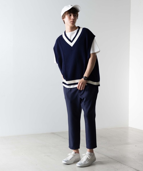WEGO(ウィゴー)の「WEGO/クロップドペグトップスラックス(スラックス・メンズ・ブラック/ネイビー・SMALL/MEDIUM/LARGE)」の8枚目の写真
