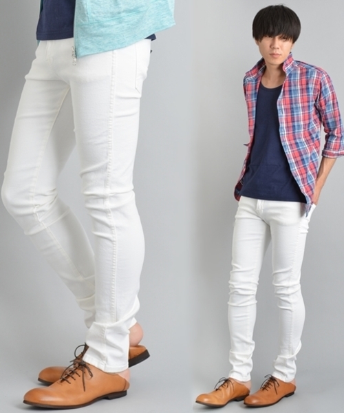SHIPS JET BLUE(シップスジェットブルー)の「★★Dr DENIM: ゛SNAP゛ スキニーパンツ(その他パンツ・メンズ・オフホワイト/ブラック/ネイビー・34/30/32/28)」の1枚目の写真