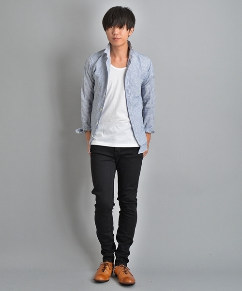 SHIPS JET BLUE(シップスジェットブルー)の「★★Dr DENIM: ゛SNAP゛ スキニーパンツ(その他パンツ・メンズ・オフホワイト/ブラック/ネイビー・34/30/32/28)」の2枚目の写真