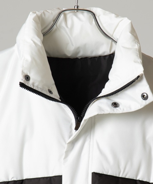 WEGO（ウィゴー）の「WEGO/バイカラーパフィーフェイクダウンジャケット（ダウンジャケット/コート・メンズ・ホワイト/パープル/レッド・MEDIUM/LARGE）」の6枚目の写真