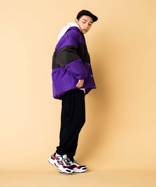 WEGO（ウィゴー）の「WEGO/バイカラーパフィーフェイクダウンジャケット（ダウンジャケット/コート・メンズ・ホワイト/パープル/レッド・MEDIUM/LARGE）」の11枚目の写真