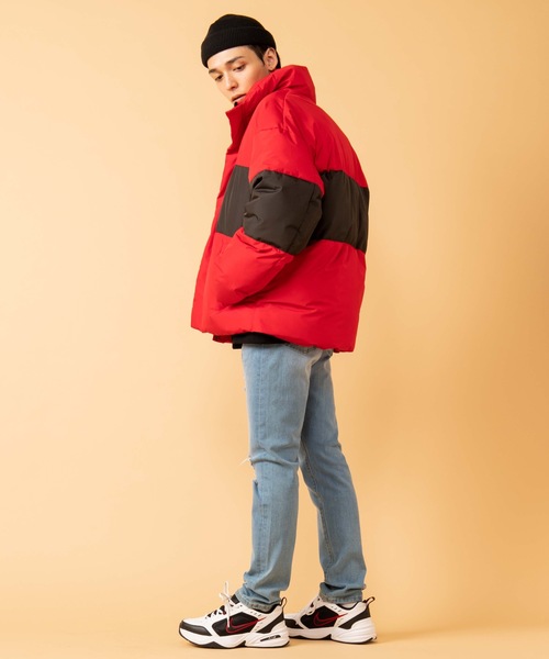 WEGO（ウィゴー）の「WEGO/バイカラーパフィーフェイクダウンジャケット（ダウンジャケット/コート・メンズ・ホワイト/パープル/レッド・MEDIUM/LARGE）」の14枚目の写真