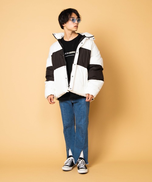 WEGO（ウィゴー）の「WEGO/バイカラーパフィーフェイクダウンジャケット（ダウンジャケット/コート・メンズ・ホワイト/パープル/レッド・MEDIUM/LARGE）」の19枚目の写真