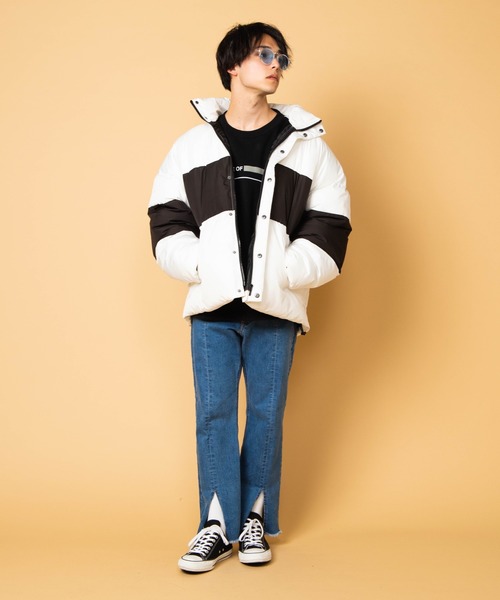 WEGO（ウィゴー）の「WEGO/バイカラーパフィーフェイクダウンジャケット（ダウンジャケット/コート・メンズ・ホワイト/パープル/レッド・MEDIUM/LARGE）」の21枚目の写真