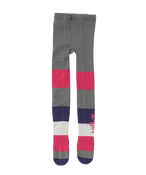 X-girl Stages(エックスガールステージス)の「WIDE STRIPED COLOR TIGHT(タイツ/ストッキング・キッズ・アッシュ/チャコールグレー/ネイビー・MEDIUM/LARGE)」の2枚目の写真