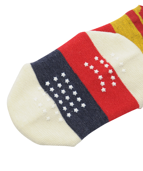 X-girl Stages(エックスガールステージス)の「WIDE STRIPED COLOR TIGHT(タイツ/ストッキング・キッズ・アッシュ/チャコールグレー/ネイビー・MEDIUM/LARGE)」の5枚目の写真