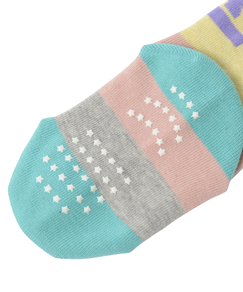 X-girl Stages(エックスガールステージス)の「WIDE STRIPED COLOR TIGHT(タイツ/ストッキング・キッズ・アッシュ/チャコールグレー/ネイビー・MEDIUM/LARGE)」の7枚目の写真