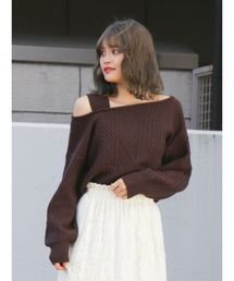 ケーブルイレギュラーネックプルオーバー