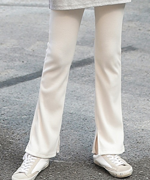 DAY CLOSET（デイ クローゼット）の「レディース スリット入りリブフレアパンツ（その他パンツ・レディース・ホワイト/ライトグレー/ブラック/ダークグレー/モカ/キャメル・ONE SIZE）」の7枚目の写真