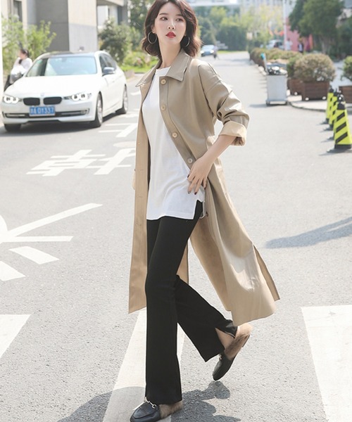 DAY CLOSET（デイ クローゼット）の「レディース スリット入りリブフレアパンツ（その他パンツ・レディース・ホワイト/ライトグレー/ブラック/ダークグレー/モカ/キャメル・ONE SIZE）」の11枚目の写真