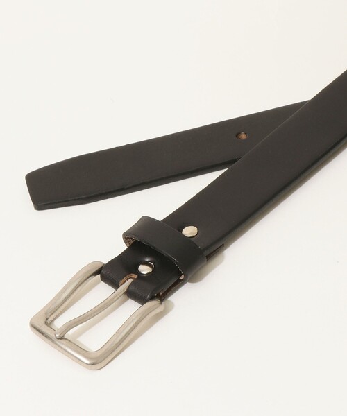SHIPS ブラックレザーベルト 85/34 SHIPS any: HORWEEN ベーシック レザーベルト ◇（ベルト
