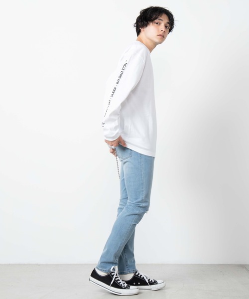 WEGO（ウィゴー）の「WEGO/フォトプリントロンT（Tシャツ/カットソー・メンズ・ホワイト/レッド・MEDIUM/LARGE/SMALL）」の3枚目の写真