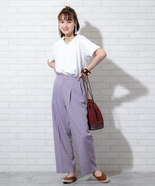 coen（コーエン）の「リネンライクストレートパンツ#（その他パンツ・レディース・ライラック/ナチュラル/ブラウン・LARGE/MEDIUM/SMALL）」の22枚目の写真