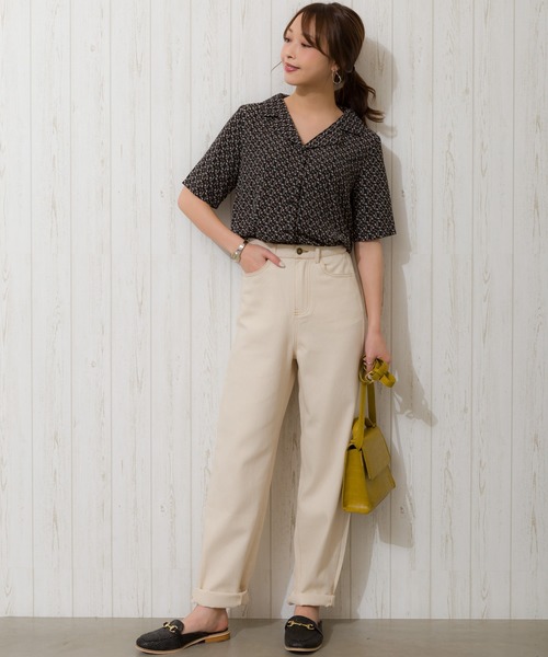 SpRay（スプレイ）の「ステッチストレートパンツ（その他パンツ・レディース・ブラック/アイボリー/オフホワイト・FREE）」の9枚目の写真