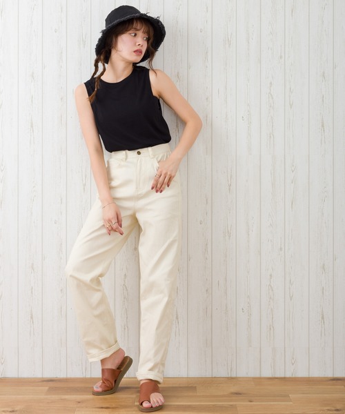 SpRay（スプレイ）の「ステッチストレートパンツ（その他パンツ・レディース・ブラック/アイボリー/オフホワイト・FREE）」の19枚目の写真