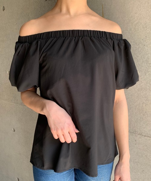 FUN.TRINITY（ファン トリニティー）の「バルーンスリーブブラウス（シャツ/ブラウス・レディース・ブラック/レッド/オフホワイト/ミント/ピンクベージュ・M）」の3枚目の写真