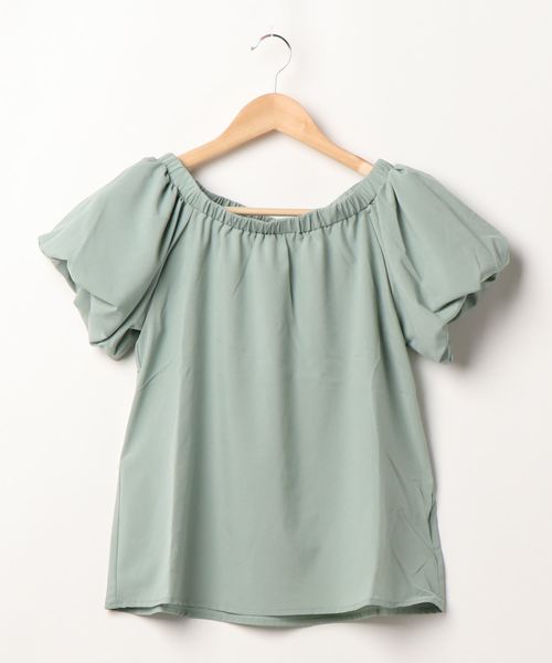 FUN.TRINITY（ファン トリニティー）の「バルーンスリーブブラウス（シャツ/ブラウス・レディース・ブラック/レッド/オフホワイト/ミント/ピンクベージュ・M）」の8枚目の写真