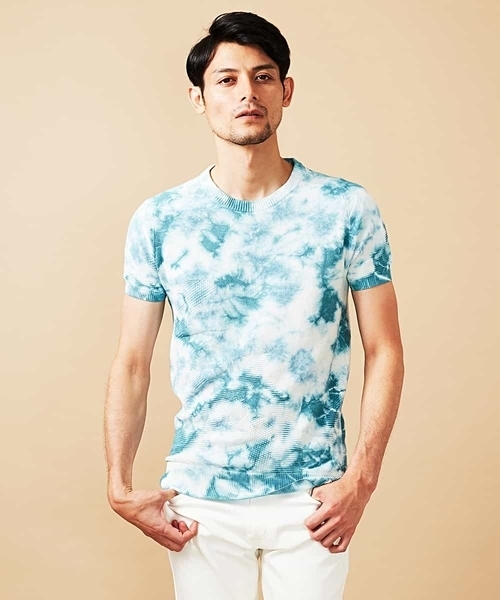 MICHEL KLEIN HOMME   （ミッシェルクランオム）の「ニットカットソー（オアシス）（Tシャツ/カットソー・メンズ・ベージュ/ミント・46/48/51）」の15枚目の写真