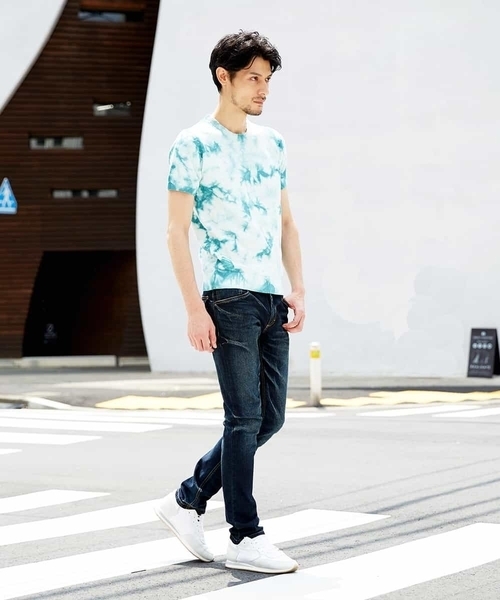 MICHEL KLEIN HOMME   （ミッシェルクランオム）の「ニットカットソー（オアシス）（Tシャツ/カットソー・メンズ・ベージュ/ミント・46/48/51）」の4枚目の写真