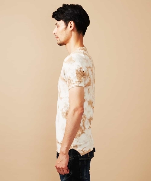 MICHEL KLEIN HOMME   （ミッシェルクランオム）の「ニットカットソー（オアシス）（Tシャツ/カットソー・メンズ・ベージュ/ミント・46/48/51）」の6枚目の写真