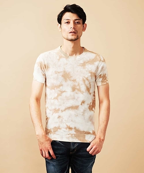MICHEL KLEIN HOMME   （ミッシェルクランオム）の「ニットカットソー（オアシス）（Tシャツ/カットソー・メンズ・ベージュ/ミント・46/48/51）」の8枚目の写真