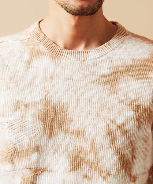 MICHEL KLEIN HOMME   （ミッシェルクランオム）の「ニットカットソー（オアシス）（Tシャツ/カットソー・メンズ・ベージュ/ミント・46/48/51）」の9枚目の写真