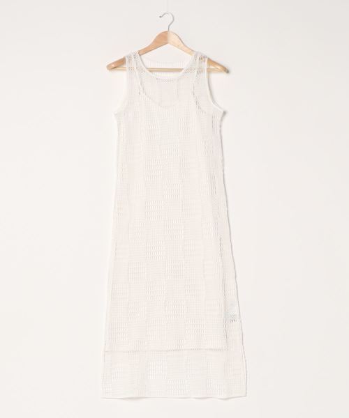 archives（アルシーヴ）の「インナー付きメッシュタンクワンピース（ワンピース・レディース・モカ/ブラック/オフホワイト・MEDIUM）」の8枚目の写真