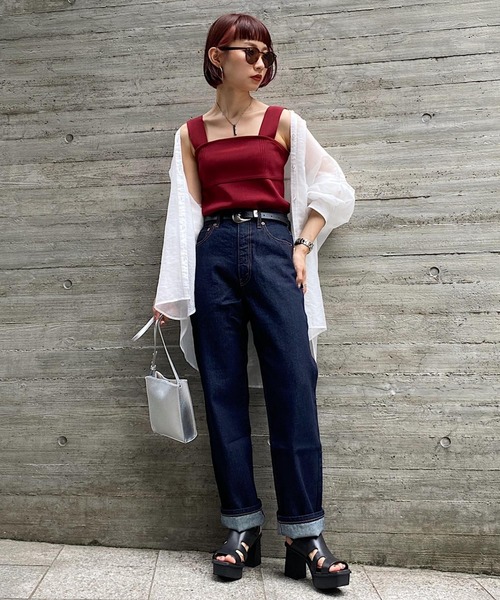 PAGEBOY（ページボーイ）の「ワイドストラップニットタンク（ニット/セーター・レディース・ブラック/オフホワイト/ワインレッド・FREE）」の18枚目の写真