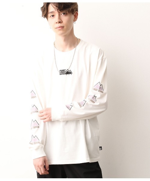 FIRST DOWN（ファーストダウン）の「【FIRST DOWN×JUNRed別注】袖プリント長袖Tシャツ（Tシャツ/カットソー・メンズ・ホワイト/ブラック/ベージュ・M/L）」の22枚目の写真