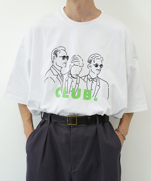 kutir（クティール）の「線画系アソートプリントTシャツ（Tシャツ/カットソー・メンズ・その他/ライトホワイト/ダークブルー/グリーン/ブラック/ホワイト/ブラック系その他3/オフホワイト/ブラック系その他/ブラック系その他2・SMALL/MEDIUM/LARGE）」の2枚目の写真