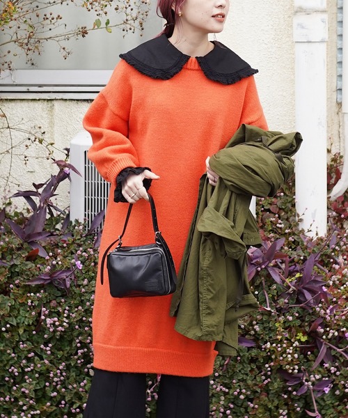 nimiru（ニミル）の「ニットワンピース（ワンピース・レディース・イエロー/オレンジ/グリーン・FREE）」の3枚目の写真