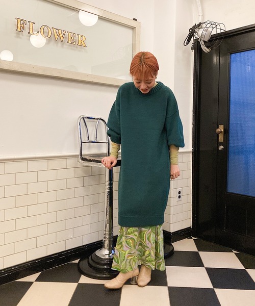 nimiru（ニミル）の「ニットワンピース（ワンピース・レディース・イエロー/オレンジ/グリーン・FREE）」の5枚目の写真